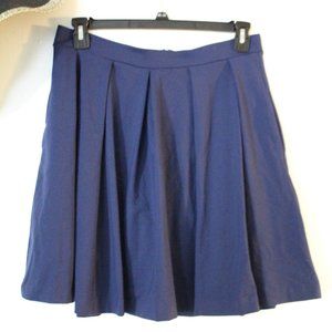 Navy Pleated Skirt